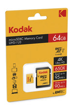Carica l'immagine nel visualizzatore di Gallery, Scheda di memoria Emtec MicroSDXC da 64GB, Class 10, Nero, Rosso, Giallo
