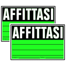 Carica l'immagine nel visualizzatore di Gallery, Cartello Area AFFITTASI 2 Pezzi - 20x30cm - PVC Ultra Resistente - Fori preforati - Impermeabili - non Facilmente Deform