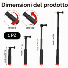 Carica l'immagine nel visualizzatore di Gallery, Bastone Impermeabile per GoPro, 49cm / 19in Bastone Selfie Telescopico, Impermeabile per GoPro Hero 13/12/11/10/9/8, per