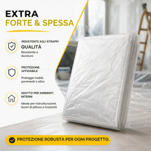 Carica l'immagine nel visualizzatore di Gallery, 6x Teli Copritutto 4x5m – 120m² Totali – Telo Protettivo Extra Resistente e Trasparente per Pittura, Ristrutturazioni e 