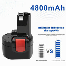 Carica l'immagine nel visualizzatore di Gallery, 9,6V 4800mAh Ni-MH Sostituzione Batteria per Bosch BAT048 BAT100 BAT119 BH984 BPT1041 PSR 960 PLI PAG PAG GLI GDR GSR 9.