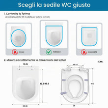 Carica l'immagine nel visualizzatore di Gallery, Sedile WC Forma D con Riduttore Bambini e Chiusura Rallentata