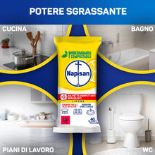 Carica l'immagine nel visualizzatore di Gallery, Napisan Salviette Disinfettanti Sgrassanti al Limone, Confezione da 5 Pacchi x 80 Salviette Disinfettanti Biodegradabili