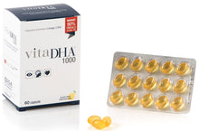 Carica l'immagine nel visualizzatore di Gallery, VitaDHA 1000 Omega 3 IFOS 5 Stelle (60 Capsule) - Omega3 per Adulti e Bambini - 500mg di DHA ad Alta Biodisponibilità