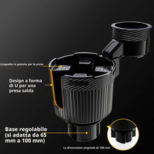 Carica l'immagine nel visualizzatore di Gallery, Portabicchieri Auto - Portabicchieri Plastica Universale - Porta Bottiglia Auto Regolabile per Bottiglie da 0,5 a 1,5L (