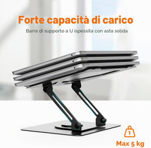 Carica l'immagine nel visualizzatore di Gallery, GRIFEMA Supporto PC Portatile, Laptop Stand con Base Girevole 360°