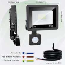 Carica l'immagine nel visualizzatore di Gallery, CREATESTAR Faretto Led da Esterno con Sensore di Movimento 30W, 3000LM Faretti Led Esterni IP66 Impermeabile 6500K Luce 