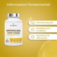 Carica l'immagine nel visualizzatore di Gallery, Bandini® Bromelina Forte 5000 GDU/g Gastroprotetta 200 Compresse,