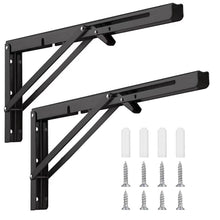 Carica l'immagine nel visualizzatore di Gallery, Nutabevr 400 mm - Staffa pieghevole per scaffali, 2 pezzi, supporto per mensole pieghevoli, supporto per console pieghev