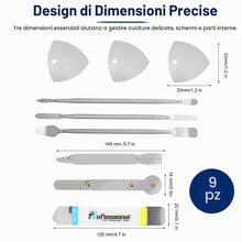 Carica l'immagine nel visualizzatore di Gallery, 9 Utensili per Smontaggio Elettronica, Strumenti di Riparazione per Telefoni Cellulari in Inossidabile, Strumento di Ape