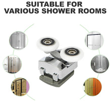 Carica l'immagine nel visualizzatore di Gallery, WeddHuis 4 Pezzi Rotelle Box Doccia Doppie 23 Mm, Resistenti E Silenziose, Per Porte In Vetro 3-6 Mm