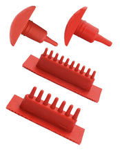 Carica l'immagine nel visualizzatore di Gallery, QWORK® 4 Pezzi Strumento Venatura Effetto Legno in Gomma, Rullo per Pittura a Struttura in Legno (Rosso, 7,4/8,7/13/15 c