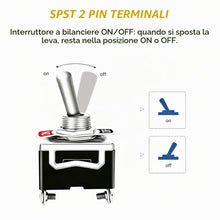 Carica l'immagine nel visualizzatore di Gallery, Gebildet 4 pezzi Interruttore a Levetta SPST, 10A/12VDC, 6A/24VDC, ON-OFF in Metallo 2 Terminali Pin 2 Posizioni Rocker 