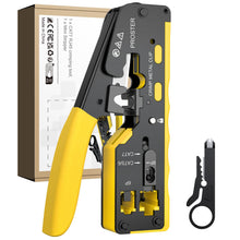 Carica l'immagine nel visualizzatore di Gallery, Proster Pinza Crimpatrice RJ45 Professionale Pass Through Multifunzione Spelafili per Cavo Rete per Connettori Strumento
