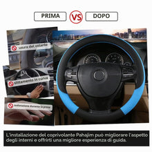 Carica l'immagine nel visualizzatore di Gallery, Pahajim Coprivolante D Shape 37-38 cm Copri Volante Forma D Copri Sterzo in Pelle PU Traspirante Antiscivolo Fondo Piatt