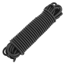 Carica l'immagine nel visualizzatore di Gallery, QWORK® Corda Elastica 6mm x 10m Nero - Resistente ai Raggi UV, Multiuso per Teloni e Attività Outdoor