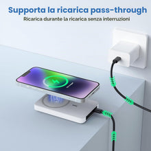 Carica l'immagine nel visualizzatore di Gallery, Power Bank 10000mAh, 20W Magnetico Wireless Ricarica Rapida Caricatore, Ultra Sottile Powerbank Type-C, Batterie esterne