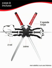 Carica l'immagine nel visualizzatore di Gallery, Rubies Set Armi Ninja per la Schiena per Bambini, Katane per completare Il Costume Ninja, Accessori, Taglia Unica, Unise