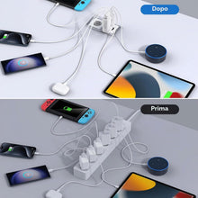 Carica l'immagine nel visualizzatore di Gallery, Caricatore USB 50W, Stazione di Ricarica Multiuso Spina a 6 Porte Ricarica
