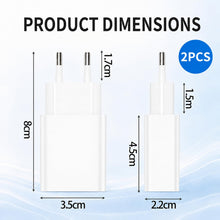 Carica l'immagine nel visualizzatore di Gallery, 2 Pezzi 10W Alimentatore USB Universale, Caricabatterie USB 5V/2A