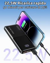 Carica l'immagine nel visualizzatore di Gallery, Power Bank 20000mAh 22.5W Powerbank Ricarica Rapida, USB C Input &amp; Output Caricatore Portatile PD3.0 QC4.0 Powerbank per