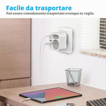 Carica l'immagine nel visualizzatore di Gallery, Adattatore di viaggio JSVER 6 in 1 con 2 porte USB-A e 2 porte USB-C per Stati Uniti, Germania, Messico, Australia, Suda