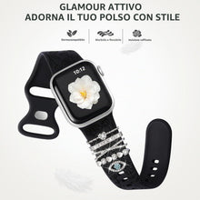 Carica l'immagine nel visualizzatore di Gallery, Cinturino Inciso con Fiori e Decorazioni Incantevoli Compatibile con Apple Watch Cinturini 38mm 40mm 41mm 42mm 44mm 45mm