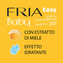 Carica l'immagine nel visualizzatore di Gallery, Fria Easy Baby Salviette per Cambio Pannolino, con Aloe Vera ed Estratto di Miele ad Effetto Idratante sulla Pelle, Derm