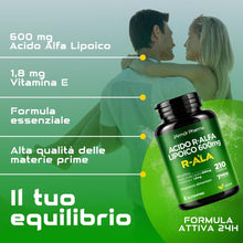 Carica l'immagine nel visualizzatore di Gallery, Acido Alfa Lipoico 600 mg con Vitamina E, 210 Capsule Vegetali JARMOR