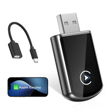 Carica l'immagine nel visualizzatore di Gallery, Adattatore CarPlay Wireless, USB C/A Plug and Play, 2025 Upgrade CarPlay Dongle Converte Cablato a Wireless per iPhone, 