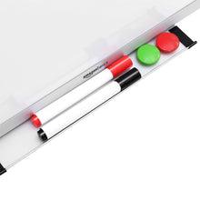 Carica l'immagine nel visualizzatore di Gallery, Amazon Basics Lavagna Bianca Magnetica con Cornice in Alluminio, Vaschetta Portapenne, 6 Magneti, 1 Cancellino, 2 Pennar