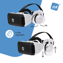 Carica l'immagine nel visualizzatore di Gallery, NK Occhiali 3D VR per Smartphone – Visore Intelligenti di Realtà Virtuale con Audio per Smartphone tra 4,7" - 6,53", Ang
