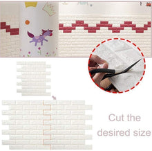 Carica l'immagine nel visualizzatore di Gallery, Carta da parati 3D in Mattoni,10 pezzi DIY Autoadesiva,Pannello Parete Decorativo Impermeabile, Wall Sticker Wallpaper p