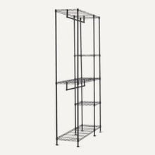 Carica l'immagine nel visualizzatore di Gallery, Amazon Basics Organizer da appendere in metallo, per armadio, con ripiani, Nero, 114 x 36 x 193 cm