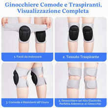 Carica l'immagine nel visualizzatore di Gallery, AOOWU Ginocchiere Lavoro, 1 Paio 20MM Spugna Ginocchiere Protettive, Knee Pads con Cinturini Antiscivolo Resistenti, Reg