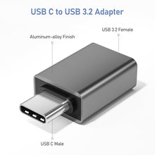 Carica l'immagine nel visualizzatore di Gallery, BASESAILOR Adattatore USB C a USB 3Pezzi,USBC Maschio a USB 3.2 Femmina OTG