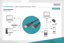 Carica l'immagine nel visualizzatore di Gallery, DIGITUS Cavo USB 3.2 Gen1 – 1,0 m – USB-A a Micro B – 5 Gbps – per computer, laptop, alloggiamenti per dischi rigidi e S