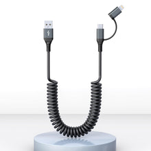 Carica l'immagine nel visualizzatore di Gallery, Cavo USB A a USB C e Lightning 2 in 1 per Apple Carplay e Android Auto, Ricarica rapida 3A e dati [Certificato MFi] Cavo
