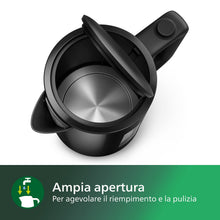 Carica l'immagine nel visualizzatore di Gallery, Philips Bollitore Elettrico 3000, 1,7 L, Ebollizione rapida, Nero