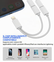 Carica l'immagine nel visualizzatore di Gallery, per iPhone Aux Ightning - Adattatore da jack a caricatore rapido (2 in 1) doppia spina per cuffie cavo di ricarica split