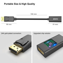Carica l'immagine nel visualizzatore di Gallery, Adattatore Displayport a HDMI, BENFEI DP (Display Port) Convertitore maschio a HDMI femmina con audio per Lenovo, Dell, 
