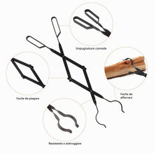 Carica l'immagine nel visualizzatore di Gallery, Uten Pinze per Caminetti, Lunghe 64cm/25.2in Pinze per Legna da Ardere, Log Tongs Pinze per Camino per Outdoor Falò Cami