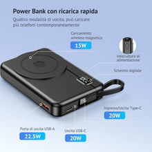 Carica l'immagine nel visualizzatore di Gallery, Magnetic Power Bank –10000 mAh Magnetico Powerbank for iPhone