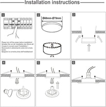 Carica l'immagine nel visualizzatore di Gallery, Sweier 5W IP65 Impermeabile LED da Incasso a Downlight, 230V Bianco Caldo 3000K 430LM, Adatto per Faretti da Bagno e Cuc