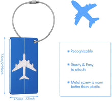Carica l'immagine nel visualizzatore di Gallery, Blendura Set di 4 Etichette Valigie in Alluminio, Etichetta Valigia Aereo con Scheda per Informazioni Personali, Adatte a Valigie, Zaini e Borsoni da Viaggio