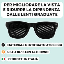 Carica l'immagine nel visualizzatore di Gallery, BATES - Occhiali Stenopeici, Occhiali Bates, Occhiali per Allenare la Vista con Foro Stenopeico, Uomo Donna Good Look pe