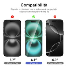 Carica l'immagine nel visualizzatore di Gallery, NEW'C Pellicola Vetro per iPhone 16 + Protezione Fotocamera Antigraffio