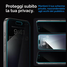 Carica l'immagine nel visualizzatore di Gallery, Spigen EZ Fit Privacy Vetro Temperato [2 Pezzi] per iPhone 15 Pro