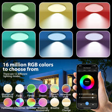 Carica l'immagine nel visualizzatore di Gallery, HOTUT Plafoniera LED Soffitto con RGB, Lampada con Telecomando e Controllo APP, Plafoniera Led Soffitto 24W, Plafoniera 