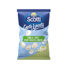 Carica l'immagine nel visualizzatore di Gallery, Riso Scotti Chips di Riso Sour Cream &amp; Onion Snack con Riso, Senza Glutine, Senza Olio di Palma, 40g